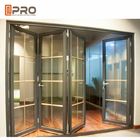 ประตูกระจกพับกรอบอลูมิเนียม Thermal Break การออกแบบระบบอลูมิเนียมประตูพับ bi fold ประตูห้องอาบน้ำ FOLD BATHROOM