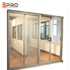 ประตูกระจกบานเลื่อนอลูมิเนียมในร่มพร้อมยาง EPDM อุปกรณ์เคลือบหลุมร่องฟันใช้ขายประตูกระจกบานเลื่อนภายนอก