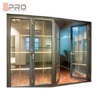 ประตูกระจกพับกรอบอลูมิเนียม Thermal Break การออกแบบระบบอลูมิเนียมประตูพับ bi fold ประตูห้องอาบน้ำ FOLD BATHROOM