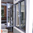 หน้าต่างกันสาดอลูมิเนียมประหยัดพื้นที่พร้อมกระจกกันความร้อนกระจกกันสาดโลหะเปลี่ยนหน้าต่างกันสาด
