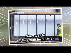 2 มิลลิเมตรอลูมิเนียม Double Glazed พรีเมียม กันสภาพอากาศ ประตูแก้วเลื่อน 2.1m ความสูง