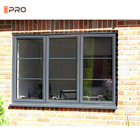บานหน้าต่างอลูมิเนียมกันลม Windows UPVC PVC Triple Glazed Low - E Glass กันสาด Double Hung