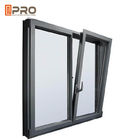 ลายไม้ Casement Glass Tilt N Turn Windows Double Glazed Aluminium Profile