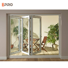 ประตูกระจกอลูมิเนียมกันฝนและแดดโปร่งใส Soundproof Modern Bi - Folding Door