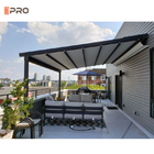 ม่านบังแดดที่กำหนดเองขนาดใหญ่แบบพับเก็บได้ Pergola Commercial Outdoor Solar Roof Pergola